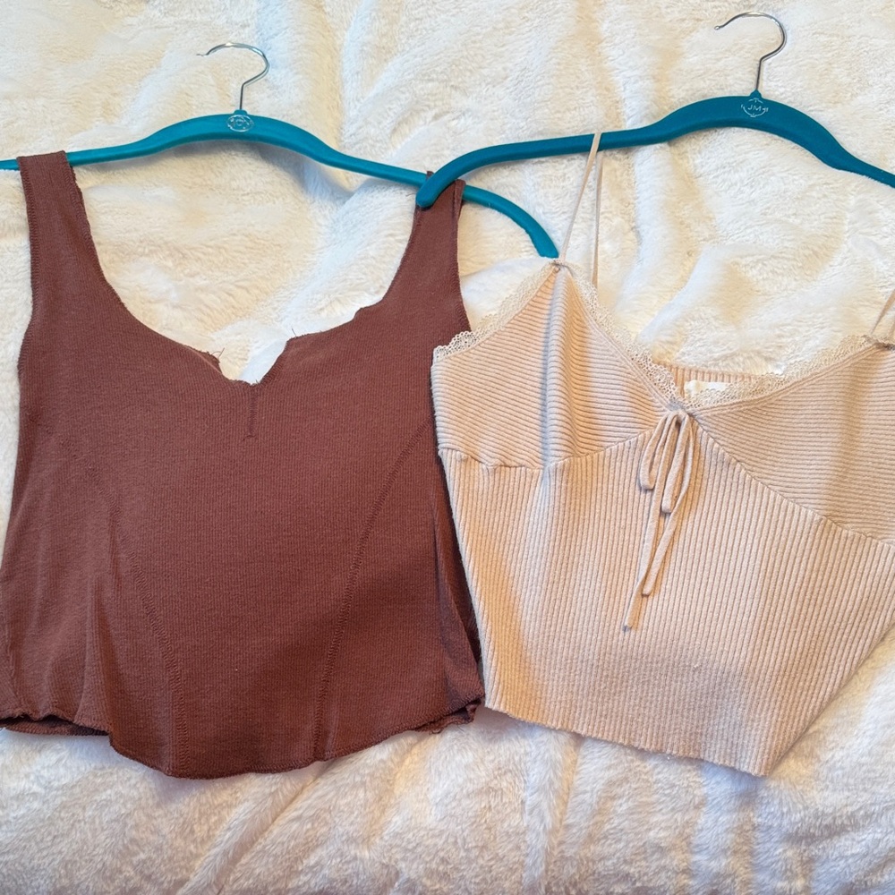 PacSun Brown Cropped Tank Tops